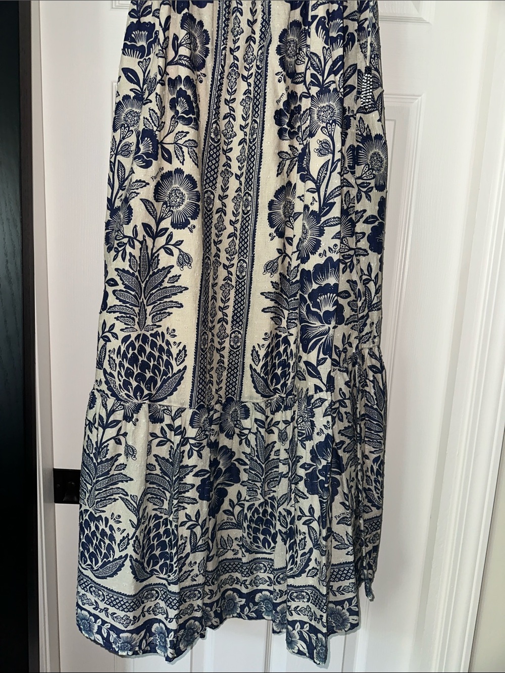 Farm Rio Blue Pineapple Garden Shoulder-Tie maxi dress - Picture 5 of 7